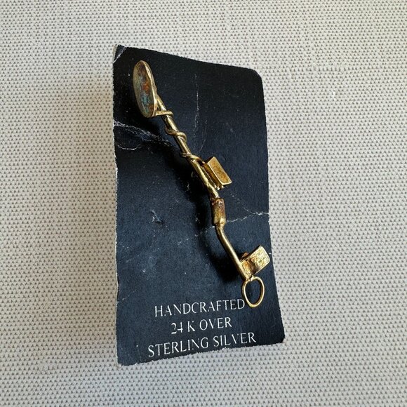 Gold Over Silver Metal Detector Pin - Picture 6 of 9